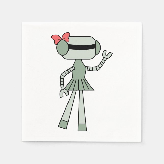 Guardanapo De Papel Girl Robot Paper Napkins (Frente)