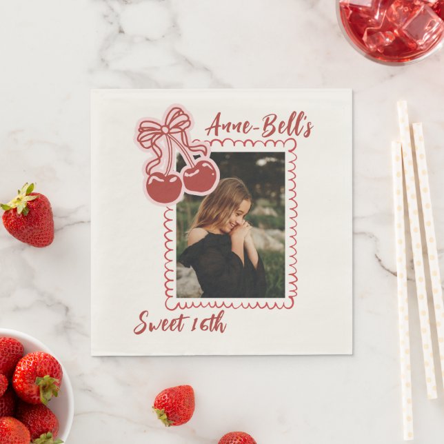 Guardanapo De Papel Girls Cherry Sweet 16th Birthday  (Insitu)