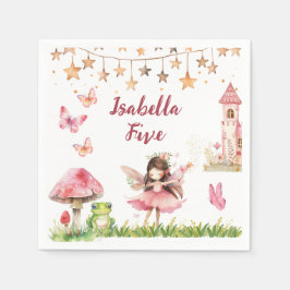 Guardanapo De Papel Girls Fairy Tale Castle Frog Mushroom Birthday
