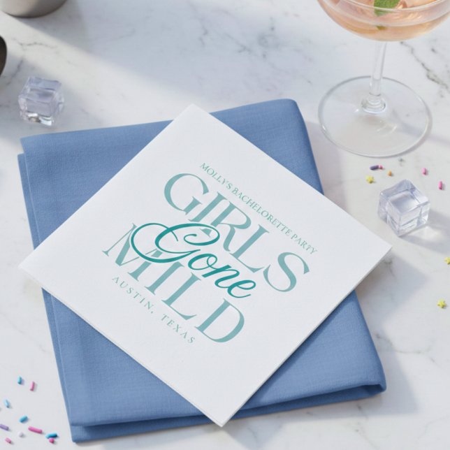 Guardanapo De Papel Girls Gone Mild Blue Bachelorette (Girls Gone Mild Blue Bachelorette Napkins)
