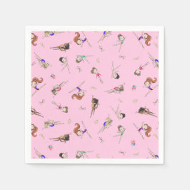 Guardanapo De Papel Girls Gymnastics Festa de aniversário Rosa
