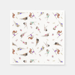 Guardanapo De Papel Girls Gymnastics White Festa de aniversário