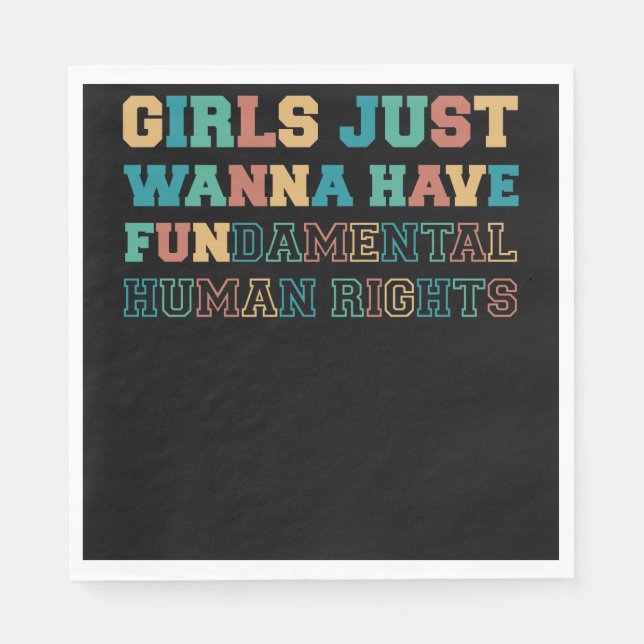 Guardanapo De Papel Girls Just Wanna Have Fundamental Rights (Frente)