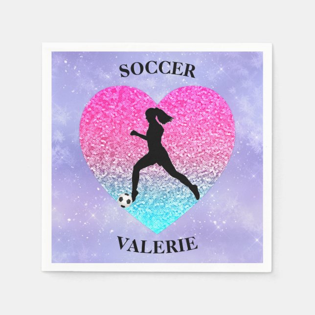 Guardanapo De Papel Girls Love Soccer (Frente)