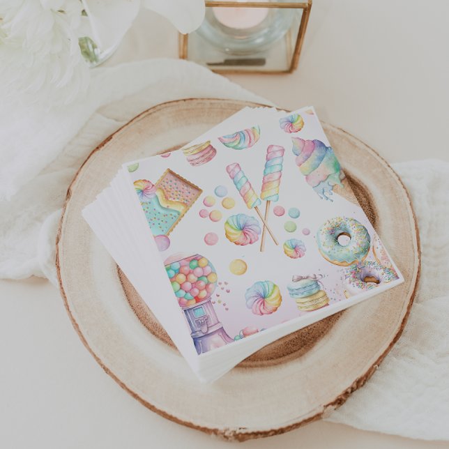 Guardanapo De Papel Girls Pastel Candy Land Festa de aniversário Mesa (Criador carregado)