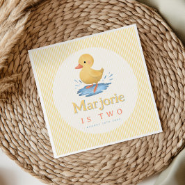 Guardanapo De Papel Girls Yellow Summer Farm Duck Toddler Birthday