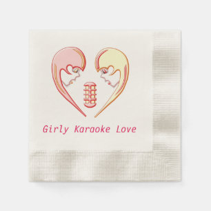 Guardanapo De Papel Girly BFF Karaoke Love Heart