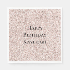 Guardanapo De Papel Girly Glam Blush Pink Glitter Birthday