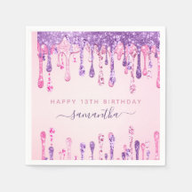 Girly Glam Pink Roxo Glitter 13 Birthday