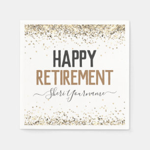 Guardanapo De Papel Girly Glitter Retirement Party Napkins