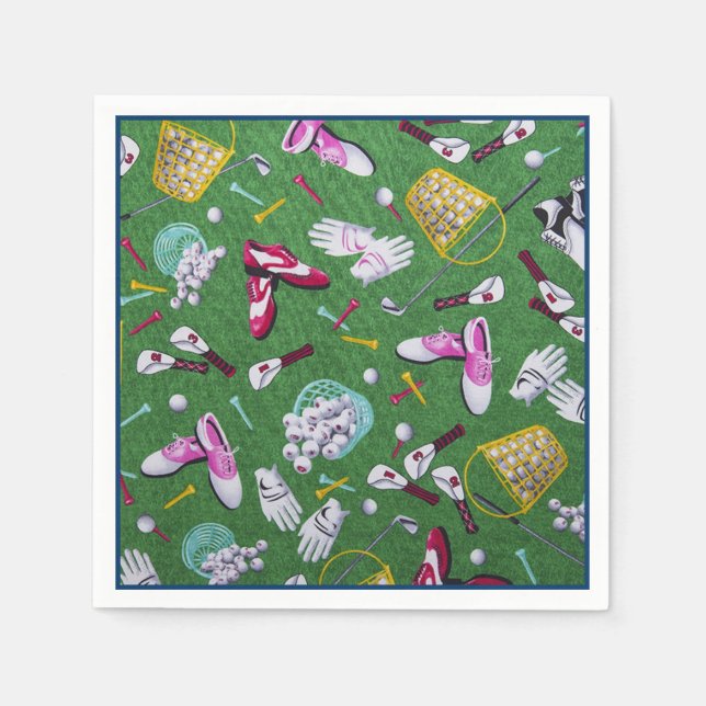 Guardanapo De Papel Girly Golf Pattern Napkins (Frente)