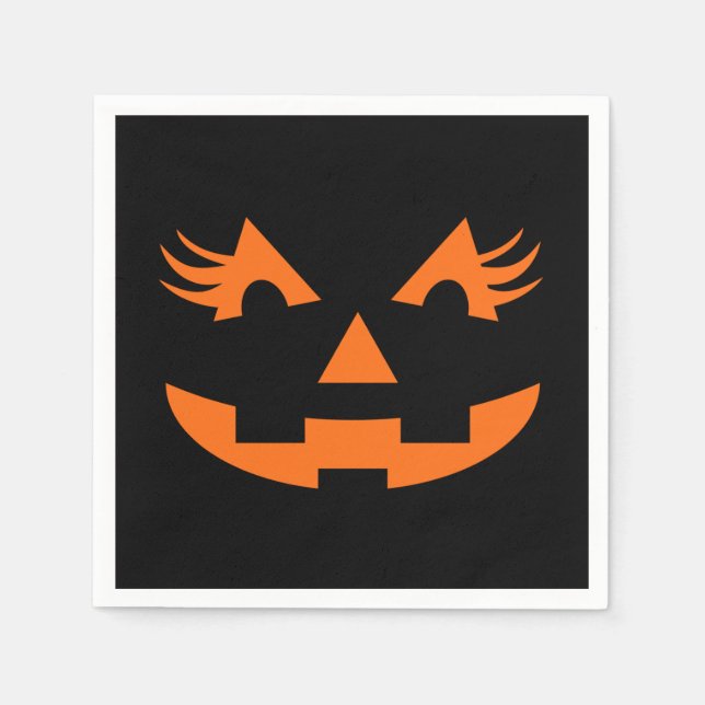 Guardanapo De Papel Girly Jack O Lantern Halloween (Frente)