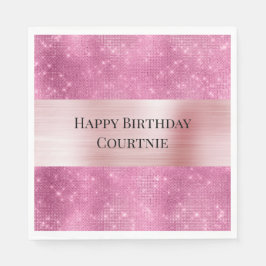 Guardanapo De Papel Girly Pink Glitzy Sparkle
