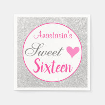 Girly Princess Pink & Silver Glitter Sweet