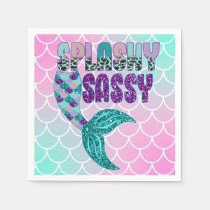 Guardanapo De Papel Girly Splashy Sassy Pink Roxo - Púrpura - Cauda da
