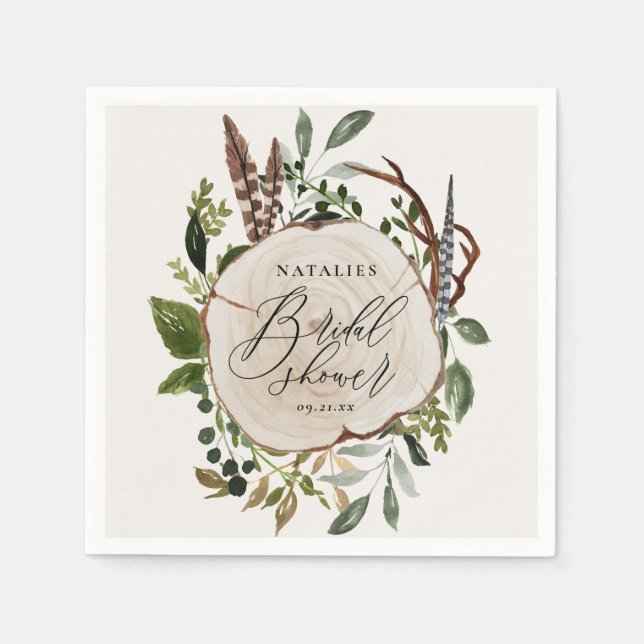 Guardanapo De Papel Giz russo + chá de panela de fatia de madeira (Frente)