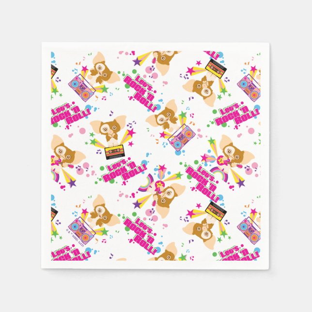 Guardanapo De Papel Gizmo | Let's Rock 'n Roll Pattern (Frente)