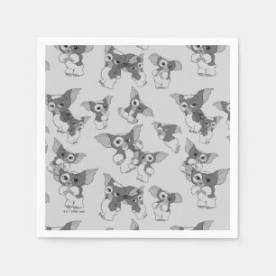 Guardanapo De Papel Gizmo Padrão preto e branco