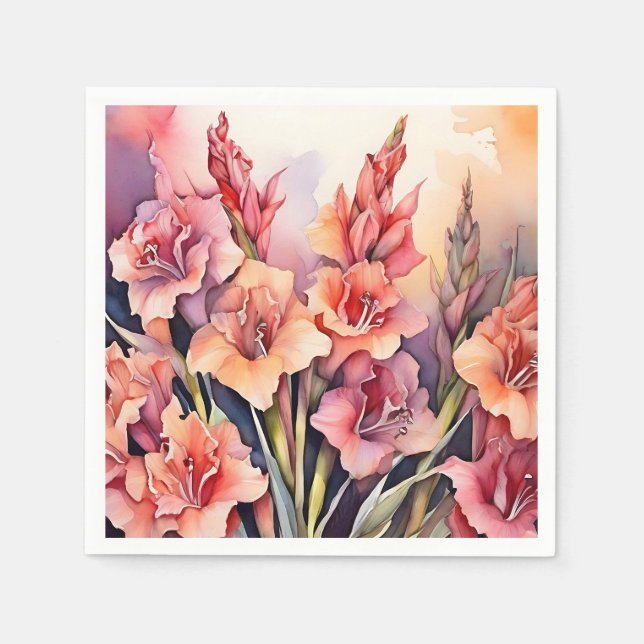 Guardanapo De Papel Gladiolus Watercolor (Frente)