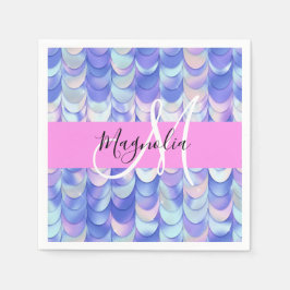 Guardanapo De Papel Glam Iridescent Blue Scalid Nome Monograma