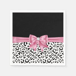 Guardanapo De Papel Glam Pink Diamond Black Snow Lepard