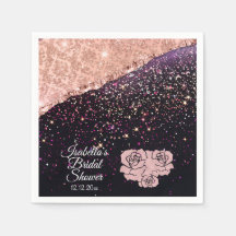 Glam Rose Blush Glitter Rosas Pretas