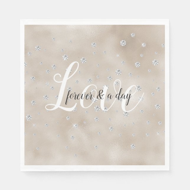 Guardanapo De Papel Glam Sparkle diamante champagne blush glitz (Frente)