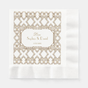 Guardanapo De Papel Glam White Dourado Excelente Gatsby Wedding