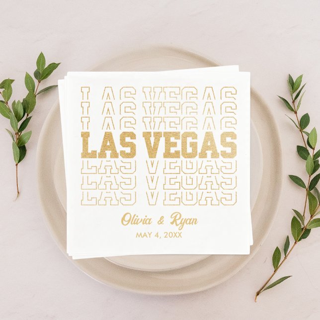 Guardanapo De Papel Glamorous Dourado Glitter Las Vegas Wedkins (Glamorous Gold Glitter Las Vegas Wedding Napkins
)