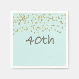 Guardanapo De Papel Glitter Confetti 40th