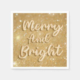 Guardanapo De Papel Glitter de ouro de Natal elegante