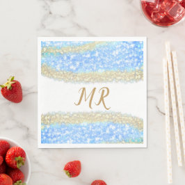Guardanapo De Papel glitter dourado azul glitter glitter nome monogram