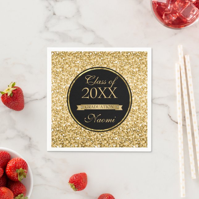 Guardanapo De Papel Glitter E Fita Do ouro (Insitu)