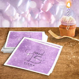 Guardanapo De Papel Glitter e Shine Quinceanera V1 Violet ID701