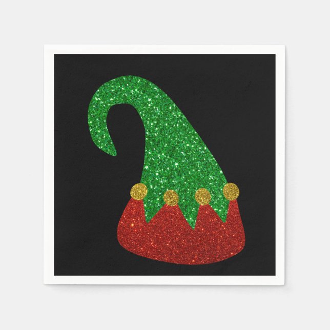 Guardanapo De Papel Glitter Elf Hat Napkins (Frente)