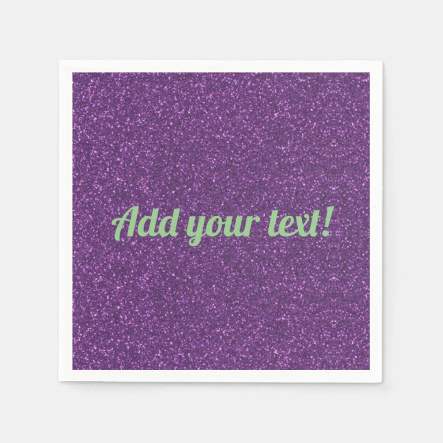 Guardanapo De Papel Glitter espumante roxo personalizado (Frente)