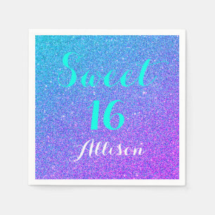 Guardanapo De Papel Glitter Glitter Glitter De 16 Teais Roxo