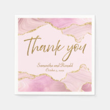 Glitter Rosa E Dourado Agradeço O Casamento