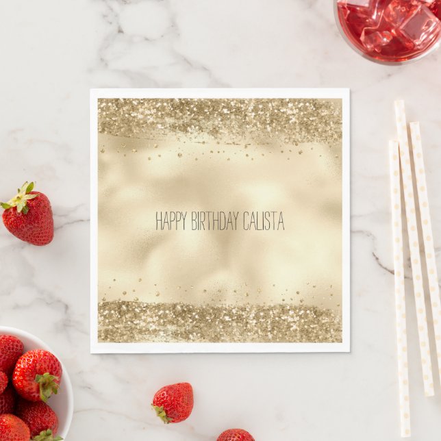 Guardanapo De Papel Glitter Sparkle Confetti Dourado (Insitu)