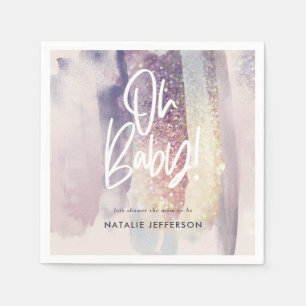 Guardanapo De Papel Glitter sparkle no chá de fraldas