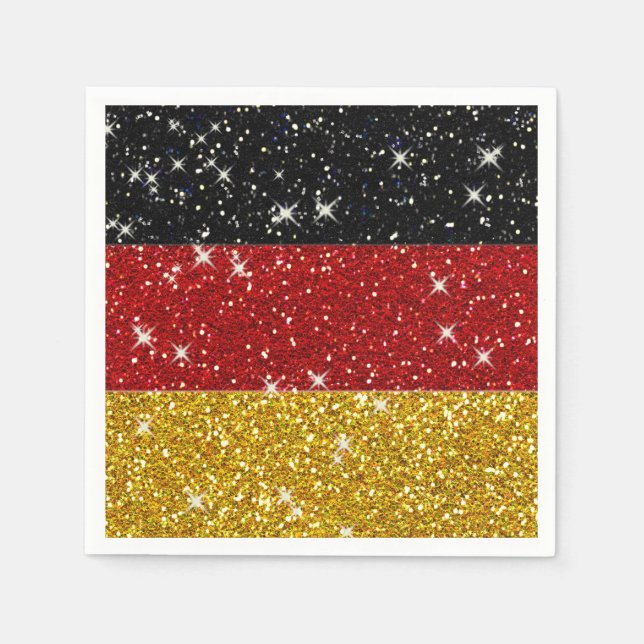 Guardanapo De Papel Glitters Germany Flag com Sparkles (Frente)