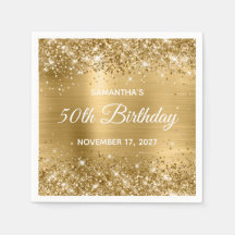 Glittery Gold Foil Glam 50th Birthday