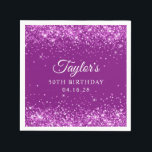 Guardanapo De Papel Glittery Purple 50th Birthday<br><div class="desc">Crie seus próprios guardanapos de papel para celebração de festas de aniversário de 50 marcos. O design tem brilho roxo cintilante cintilante e clássico numa cor de fundo sólida personalizável. Personalize os estilos de fonte para criar seu próprio livro convidado sua ocasião especial. A elegante caligrafia combinada com uma fonte...</div>