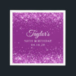 Guardanapo De Papel Glittery Purple 50th Birthday<br><div class="desc">Crie seus próprios guardanapos de papel para celebração de festas de aniversário de 50 marcos. O design tem brilho roxo cintilante cintilante e clássico numa cor de fundo sólida personalizável. Personalize os estilos de fonte para criar seu próprio livro convidado sua ocasião especial. A elegante caligrafia combinada com uma fonte...</div>