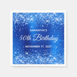 Guardanapo De Papel Glittery Royal Blue Foil 50º aniversário