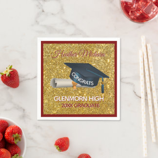 Guardanapo De Papel Glitz! Fun, Custom Graduation Paper Napkin