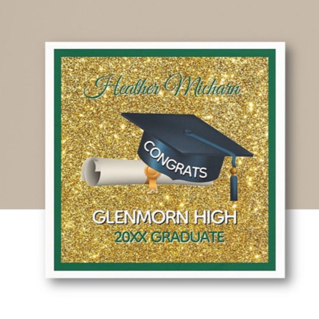 Guardanapo De Papel Glitz! Fun, Custom Graduation Paper Napkin (Criador carregado)