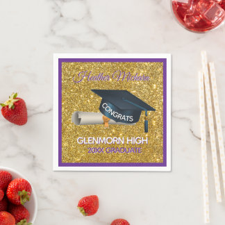 Guardanapo De Papel Glitz! Fun, Custom Graduation Paper Napkin