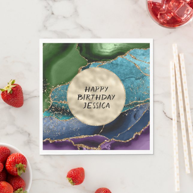 Guardanapo De Papel Glitz Verde Azul Dourada Roxo (Insitu)