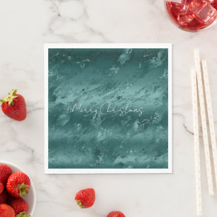 Guardanapo De Papel Glitzy Emerald Green Ombre Marble